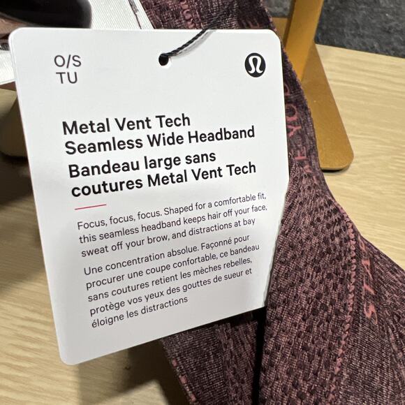Lululemon Metal Vent Tech Seamless Wide Headband Deco Pink/Goodnight Plum - Picture 10 of 10